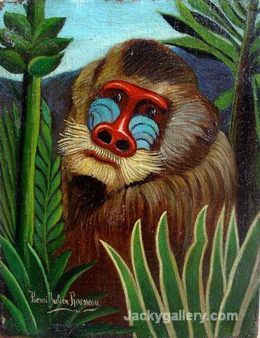 Mandrill in the Jungle by Henri Rousseau paintings reproduction